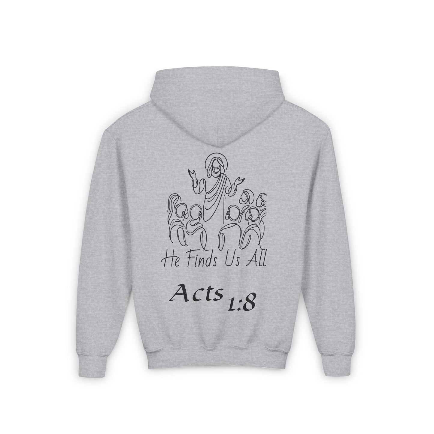 He Finds Us All Youth Hoodie